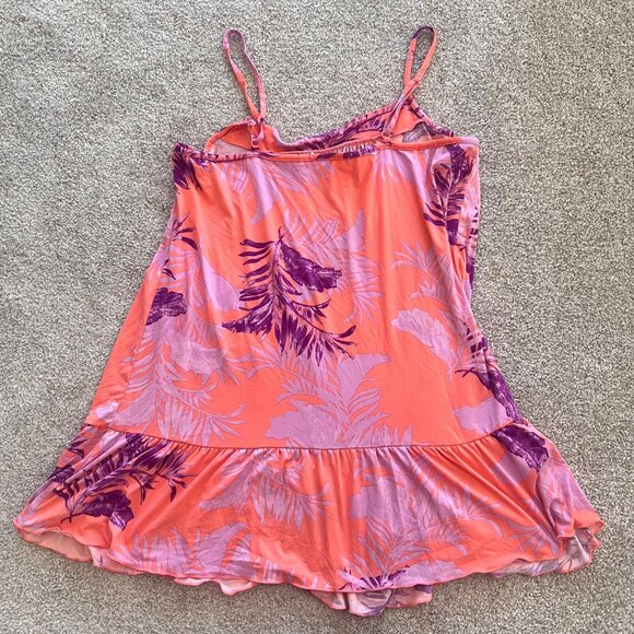 Y2K Vibrant Pink & Purple Flowy Floral Mini Dress XL - Picture 9 of 9